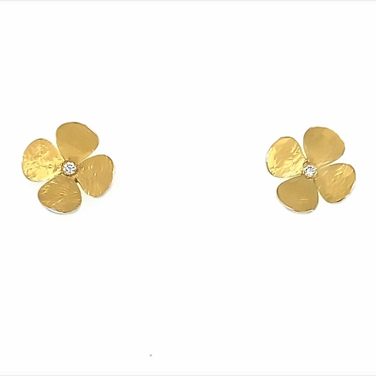 Ohrstecker Gold 900 Silber Brillanten zus. 0.02 ct - O54