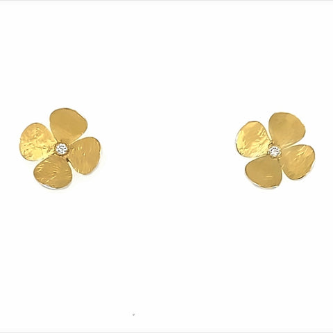 Ohrstecker Gold 900 Silber Brillanten zus. 0.02 ct - O54