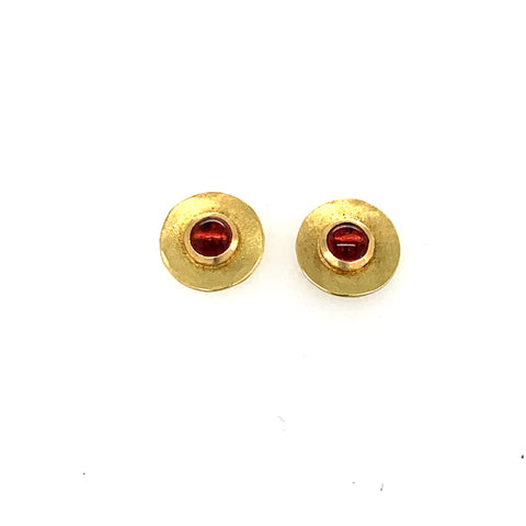 Ohrstecker Gold 750 Ø10mm Turmalin Cabochon - O7