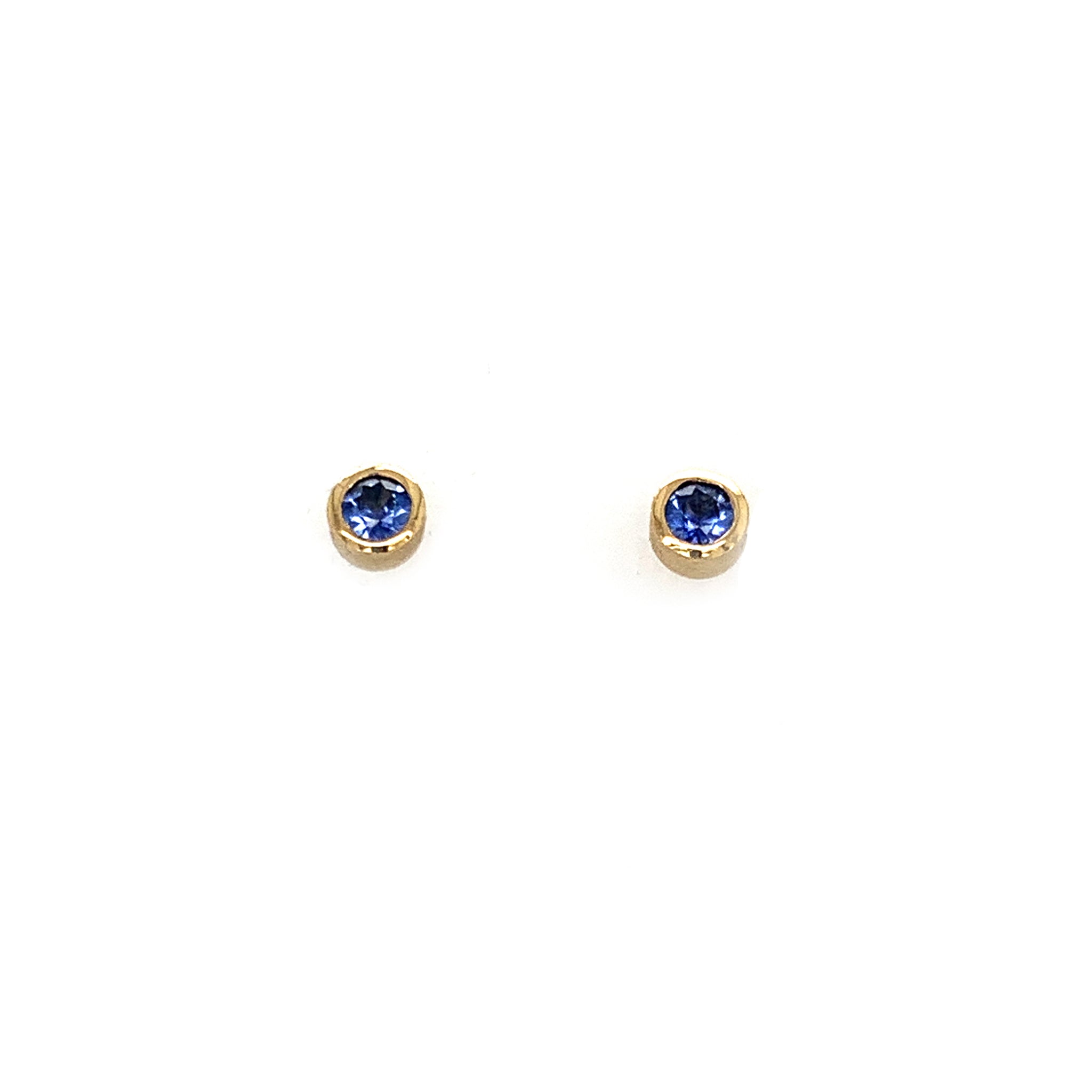 Ohrstecker Gold 750 Ø 4mm Safir facettiert - O87