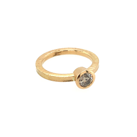 Ring Roségold 750 Brillant getönt facettiert 0.49 ct - R104