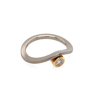 Ring Weißgold Roségold 750 Brillant 0.2 ct - R109