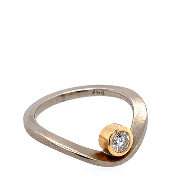 Ring Weißgold Roségold 750 Brillant 0.2 ct - R109