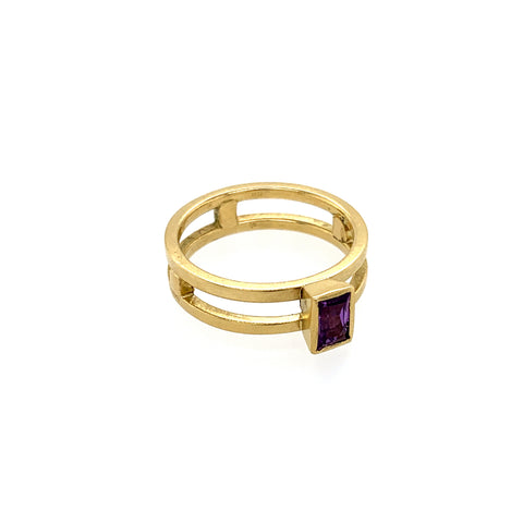 Ring Gold 750 Safir facettiert 0.55 ct - R114