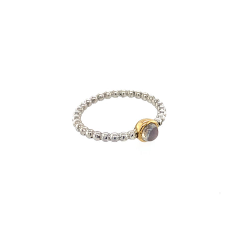 Ring Silber 925 Gold 900 Mondstein - R131