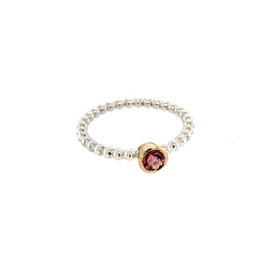 Ring Silber 925 Gold 750 Turmalin facettiert 0.25ct - R139