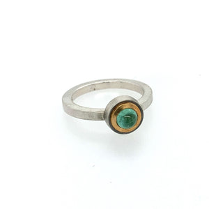Ring Silber 925 Gold 750 Turmalin 4mm - R13