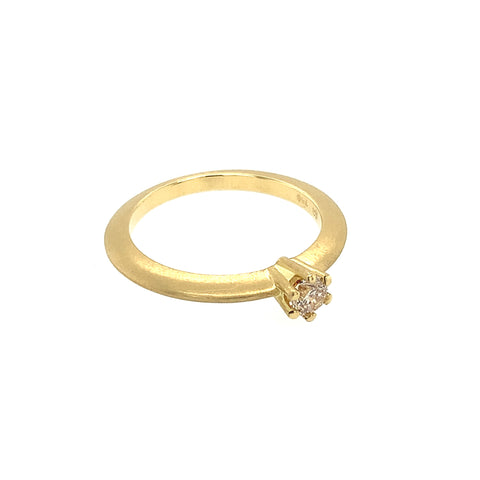Ring Gold 750 Brillant facettiert getönt 0.2 ct - R150
