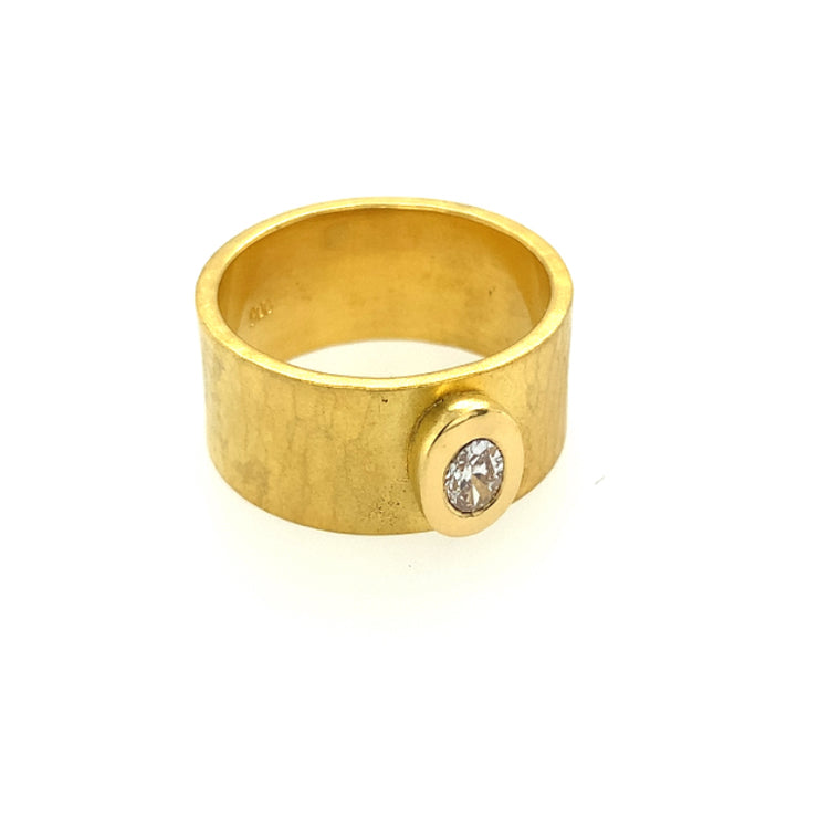 Ring Gold 900 Brillant oval 0.3 ct - R155