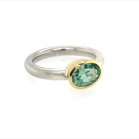 Ring Silber Gold 750 Turmalin facettiert 1.46 ct - R163