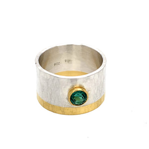 Ring Silber 925 Gold 900 Tumalin facettiert 0.49 ct - R46