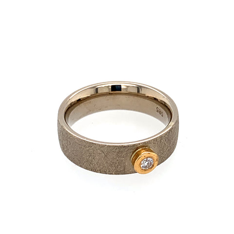 Ring Weißgold 585 Roségold 900 Brillant 0.05 ct TW/SI - R55
