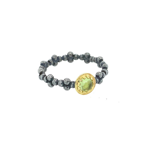 Ring Silber 925 Gold 750 Peridot