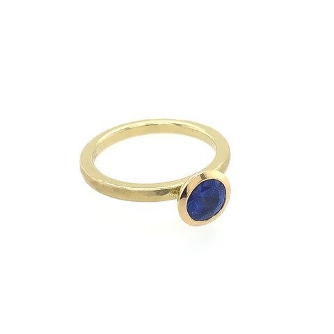 Ring Gold 750 Safir facettiert 0.99 ct - R97