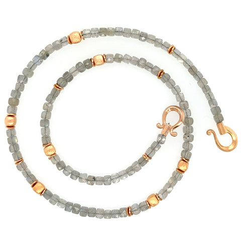 Collier Labradorit Silber rosévergoldet - S164