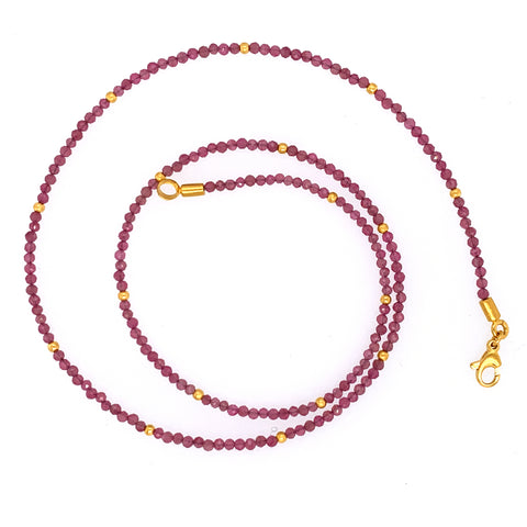 Collier Turmalin Silber vergoldet 999 - S34