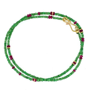 Collier Tsavorit Rubin Gold 750 - S44