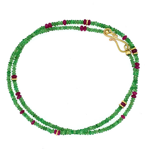 Collier Tsavorit Rubin Gold 750 - S44