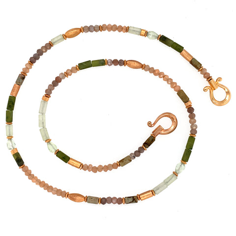 Collier Jaspis Mondstein Prenit Vesuvian - S62