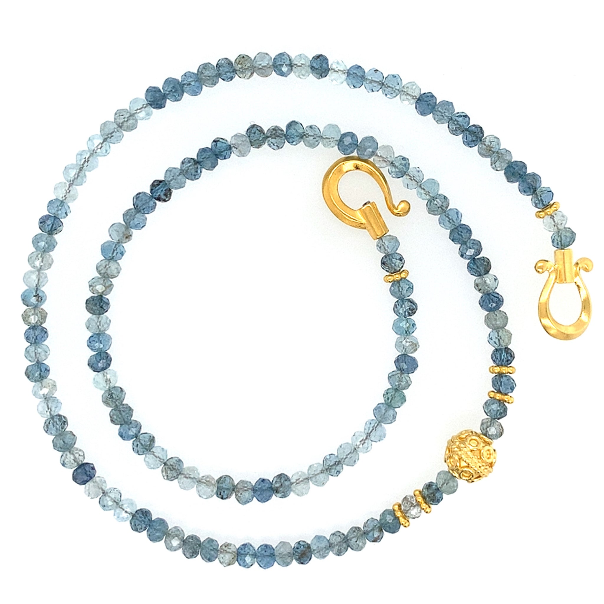 Collier Aquamarin Silber vergoldet 999 - S74