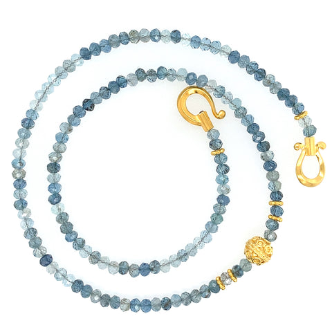 Collier Aquamarin Silber vergoldet 999 - S74