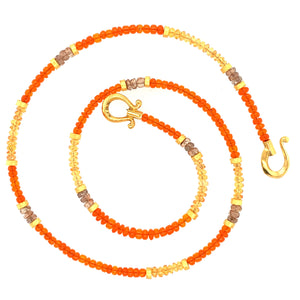 Collier Feueropal Granat Andalusit vergoldet 999 - S7